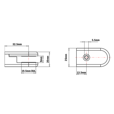 64-100-0 MODULAR SOLUTIONS PANEL CLAMP GLASS PANEL CLAMP
